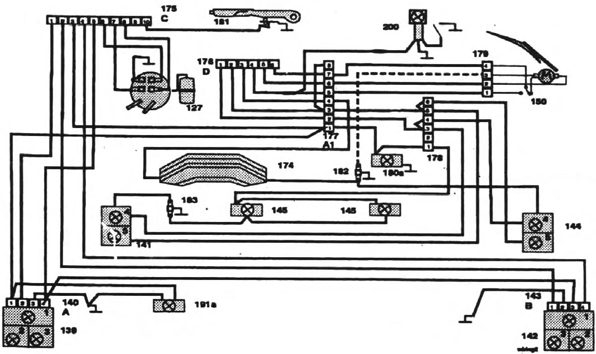 Схема соединений заднего жгута проводов — модели Универсал (Шкода ...