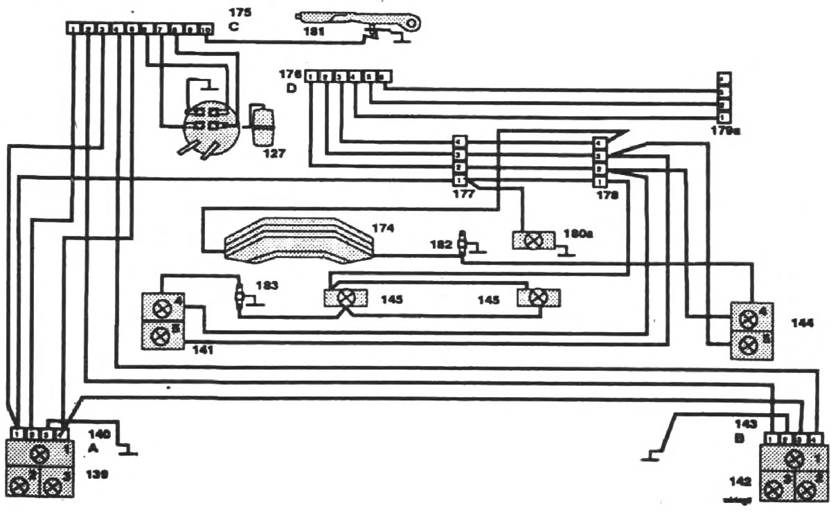 Схема за свързване на задни кабелни снопове — модели пикапи (Skoda .