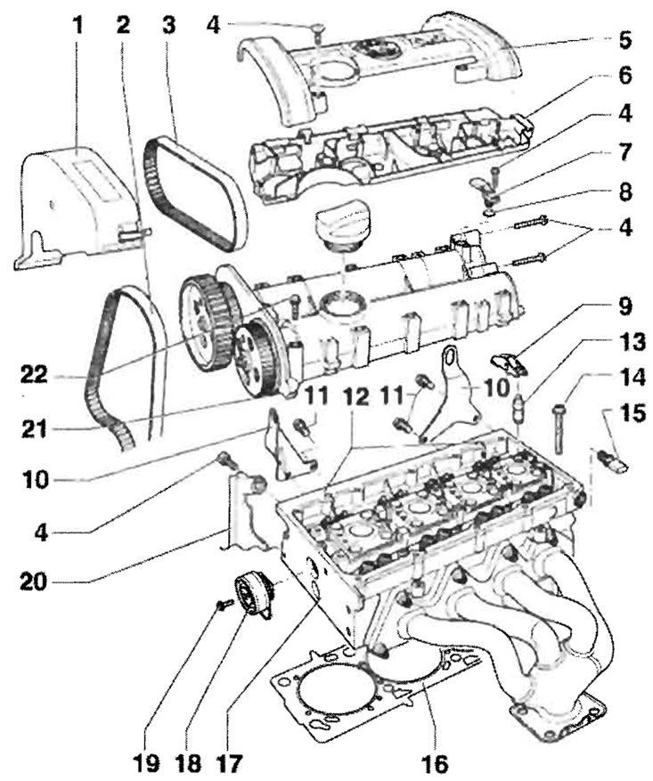 1 - Защитный кожух зубчатого приводного ремня -…