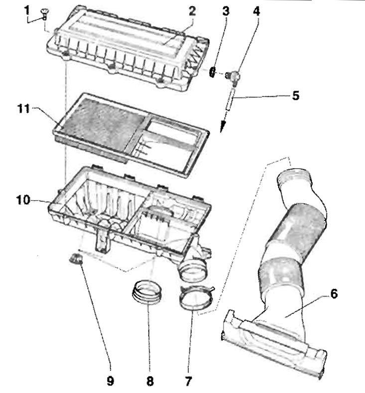 1 - 3 Нм, Верхняя и нижняя части воздушного…