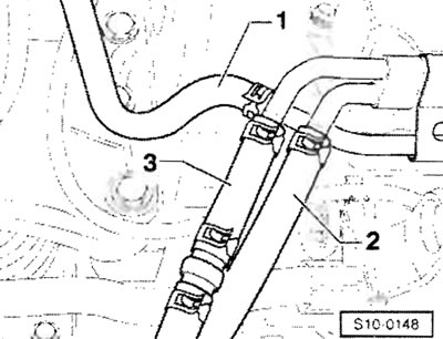 Отсоединить подводящий шланг охлаждающей жидкости…