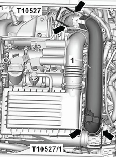 4. Unlock the latches (arrows) using the special…