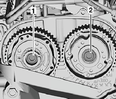 2. Install new camshaft drive pulley mounting…