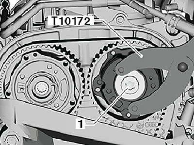 15. Install and tighten the lock bolt (1) shown…