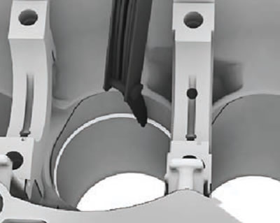 Install the ring perpendicularly from the top…