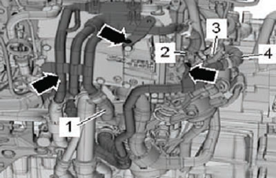 9. Loosen the mounting clamps (2) and (3), then…