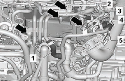 12. Loosen the mounting clamps (2), (3) and (4),…
