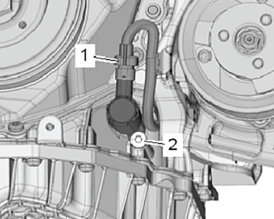 4. Отсоединить разъем жгута электропроводки (1),…