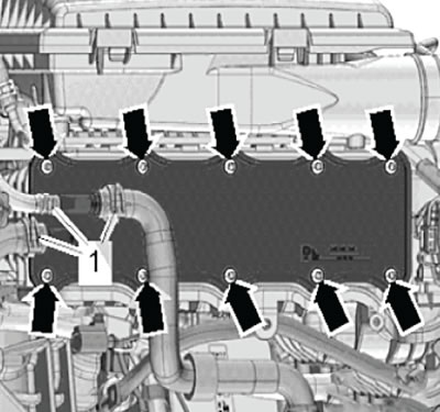 7. Loosen the mounting screws (arrows) and remove…