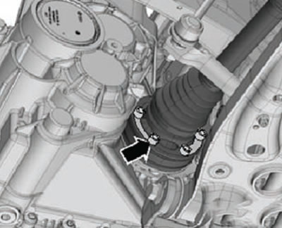 27. Выкрутить болты крепления (стрелки) и снять…