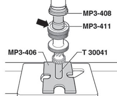 The groove (arrow) on the gear should point…