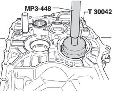 Support the clutch housing with a support cup…