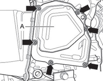 9. Install the transmission oil pump cover (A)…