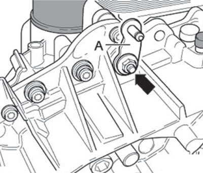 3. Carefully disconnect the lever (A) from the…