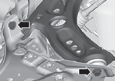 12. Unscrew the bolts fastening the lower arm to…