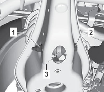 10. Unscrew the nut (1) and remove the bolt (2)…