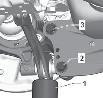 16. Удалить домкрат из-под заднего рычага.
