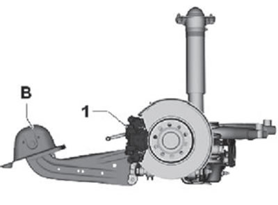 1. Тормозной суппорт; В. Рычаг многорычажной…