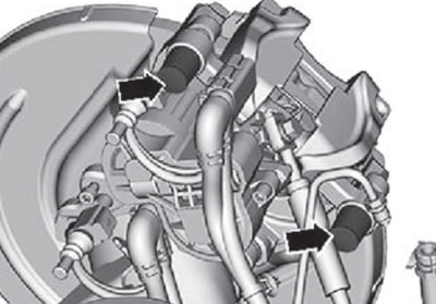 4. Снять защитные крышки (стрелки), показанные на…