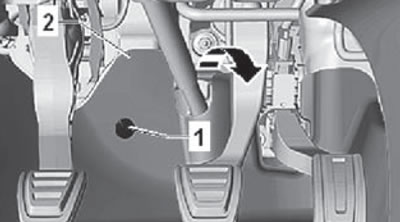 8. Deșurubați șurubul de fixare (1) și îndoiți…