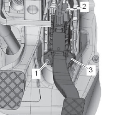 11. Deconectați modulul pedalei de accelerație…
