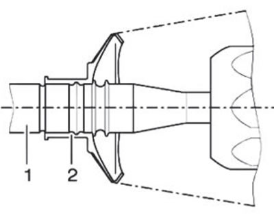 8. Move and install the boot (2) onto the…
