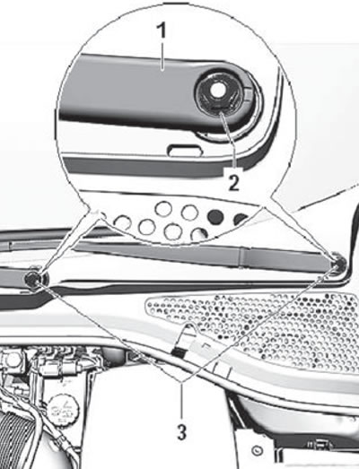 12. Install the plugs (3) of the wiper arms in…