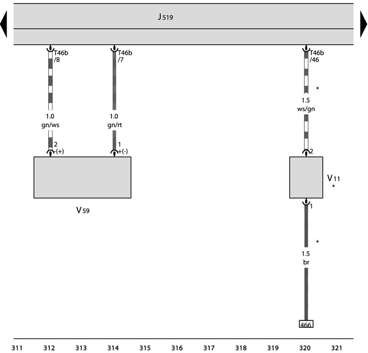 J519 - On-board power supply control unit;