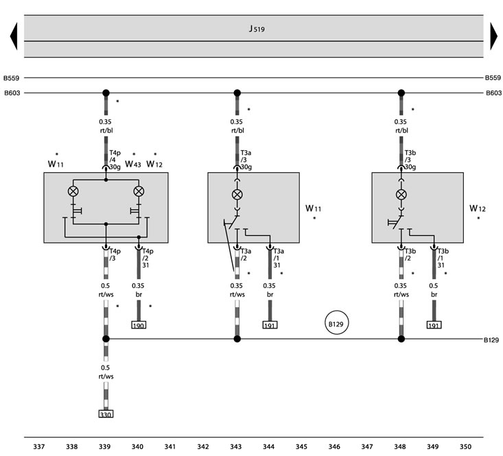 J519 - On-board power supply control unit;