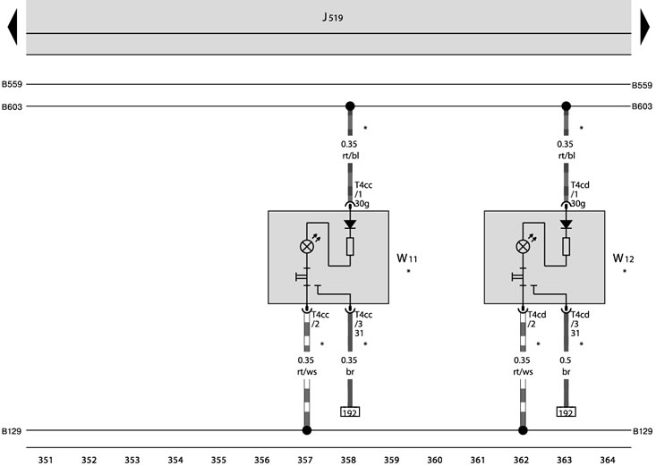 J519 - On-board power supply control unit;