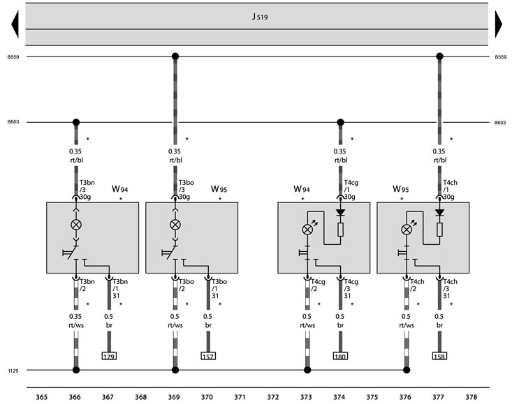 J519 - On-board power supply control unit;