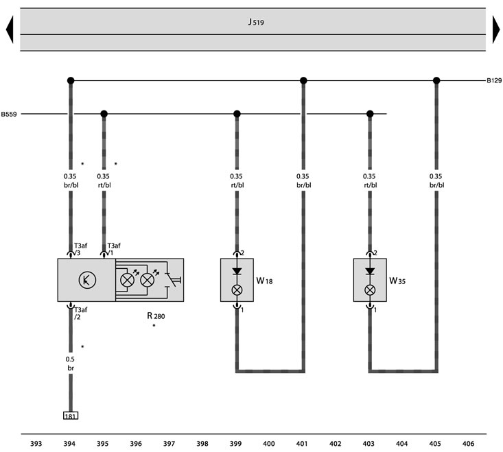 J519 - On-board power supply control unit;
