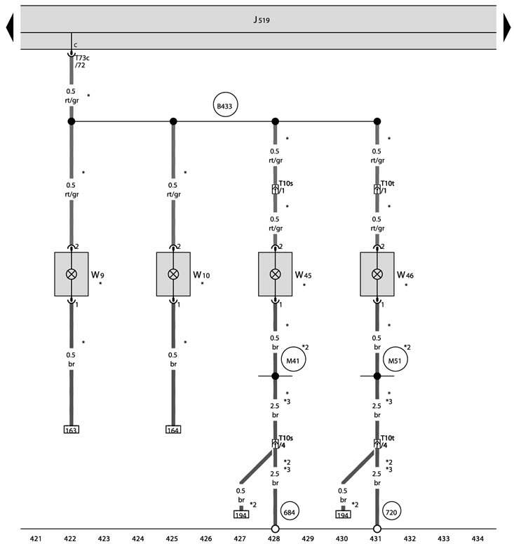 J519 - On-board power supply control unit;