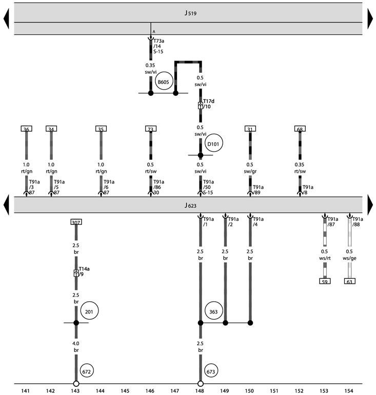 J519 - On-board power supply control unit;