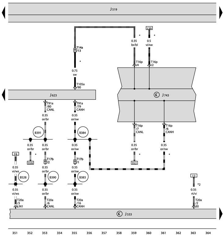 J519 - On-board power supply control unit;