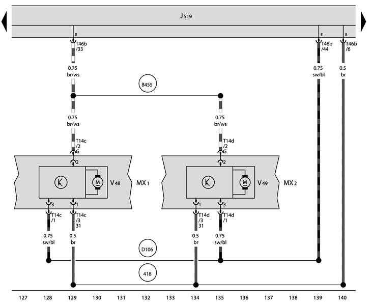 J519 - On-board power supply control unit;