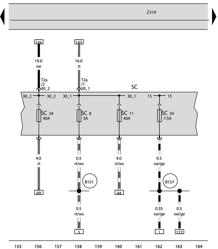 J519 - On-board power supply control unit;