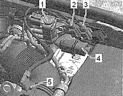 Отсоединить разъёмы и освободить жгуты проводов.