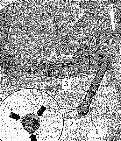 Установка в обратном порядке. Гибкий конец «3» до…