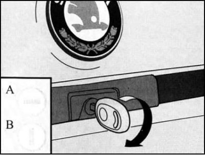 Щель цилиндра замка отпертой двери задка…