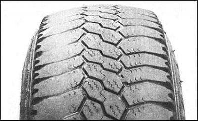 Равномерный плечевой износ протектора (одинаковый…