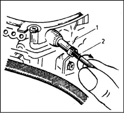 1 - Впускной патрубок; 2 - Технологический винт