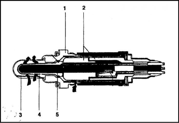1 - Корпус; 2 - Керамическая трубка; 3 - Защитный…