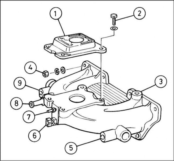 1 - Опорный фланец корпуса дросселя; 2 -…