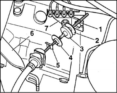 1 - Гайка; 2 - Шайба; 3 - Резиновая дистанционная…