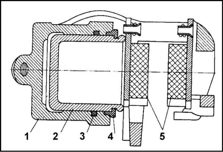1 - Корпус цилиндра; 2 - Поршень; 3 -…