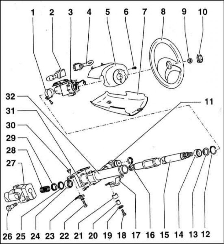 1 - Хомут; 2 - Сборка подрулевых переключателей;…