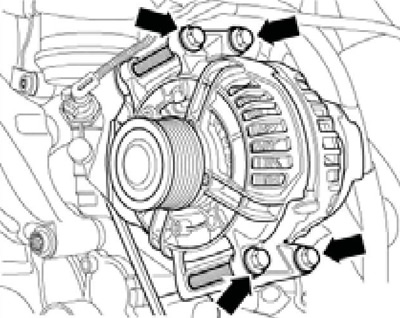 14.9b Крепёж генератора (генератор крепится сбоку)