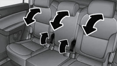 9.5b. Регулировка наклона спинок задних сидений
