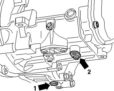 4.35. Пробка (1) сливного отверстия и ось (2)…
